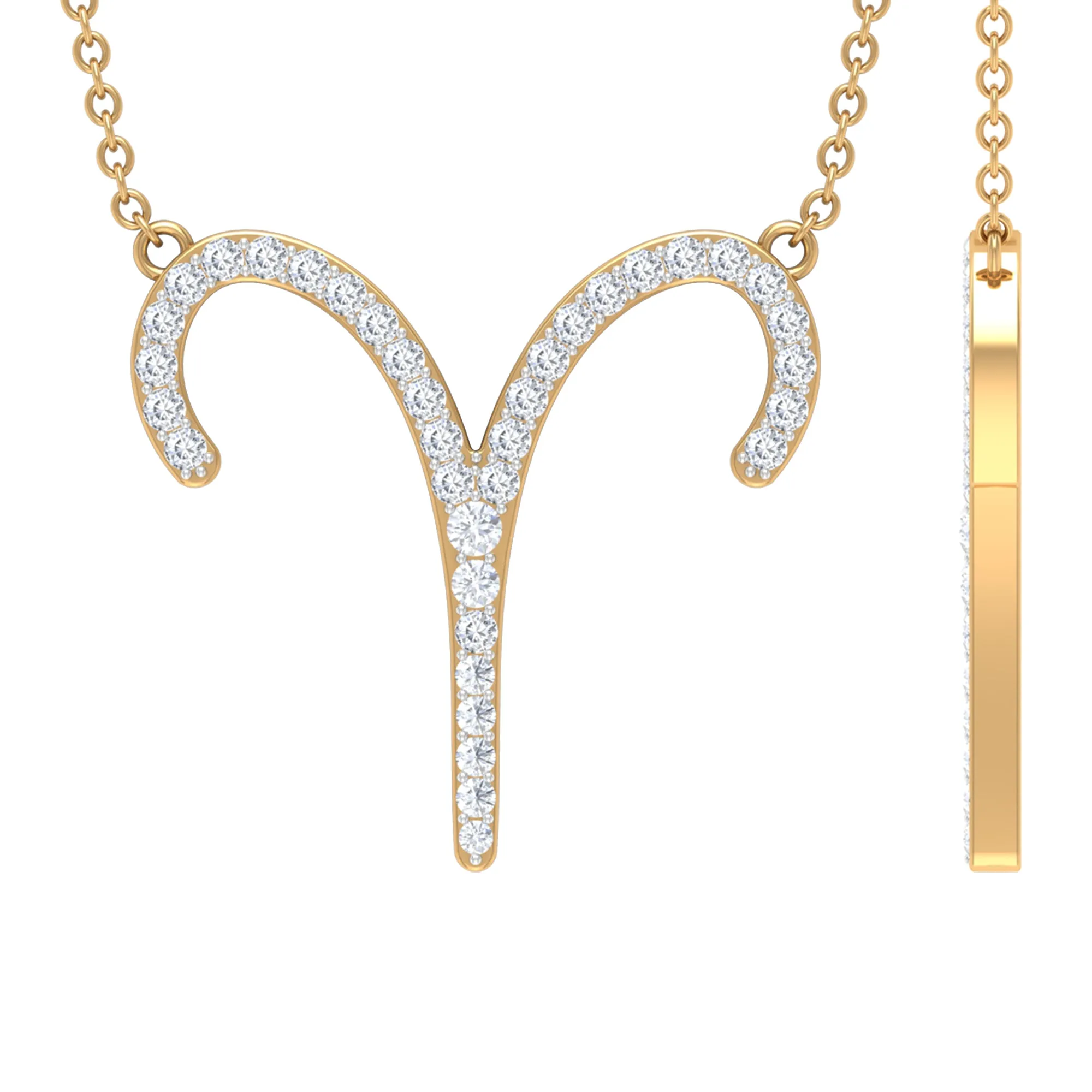 Cubic Zirconia Aries Zodiac Necklace