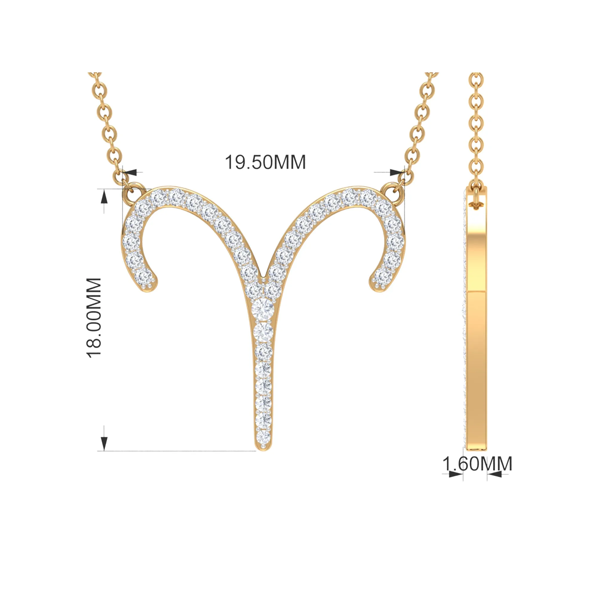 Cubic Zirconia Aries Zodiac Necklace
