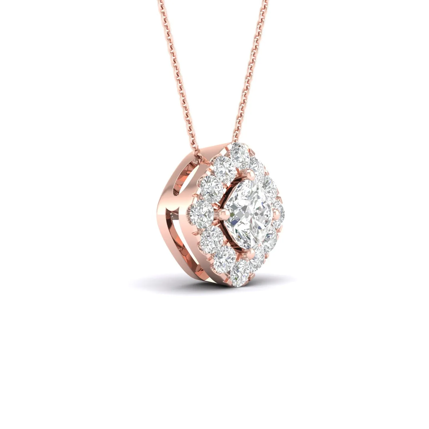 Cushion Halo Necklace