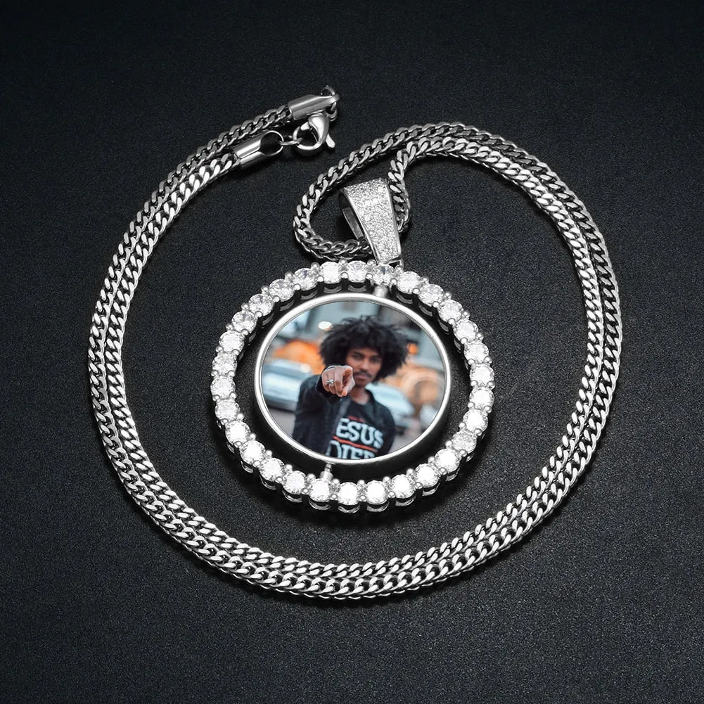 Custom Double Sided Photo Medallion Necklace