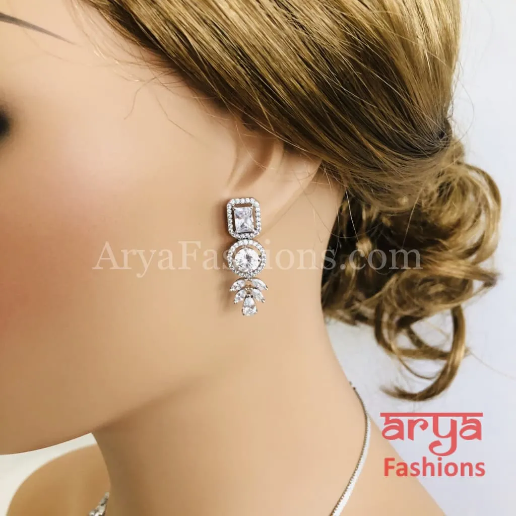 Dazzling Bridal Cubic Zirconia Necklace, CZ Wedding Necklace Set