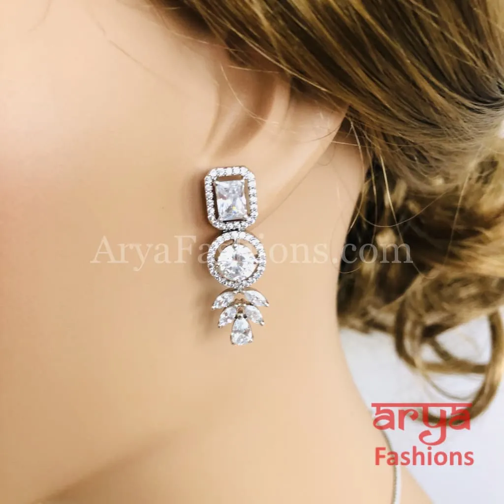 Dazzling Bridal Cubic Zirconia Necklace, CZ Wedding Necklace Set
