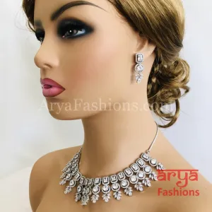 Dazzling Bridal Cubic Zirconia Necklace, CZ Wedding Necklace Set