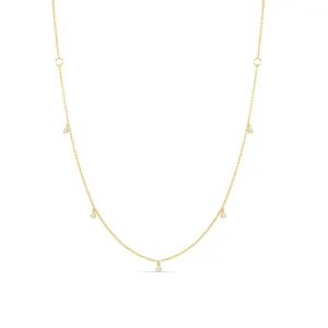 Diamond Dangle Station Necklace