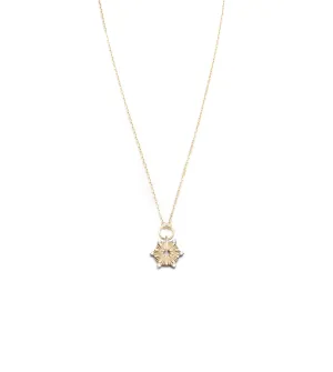 Diamond Element Disk Drop Necklace