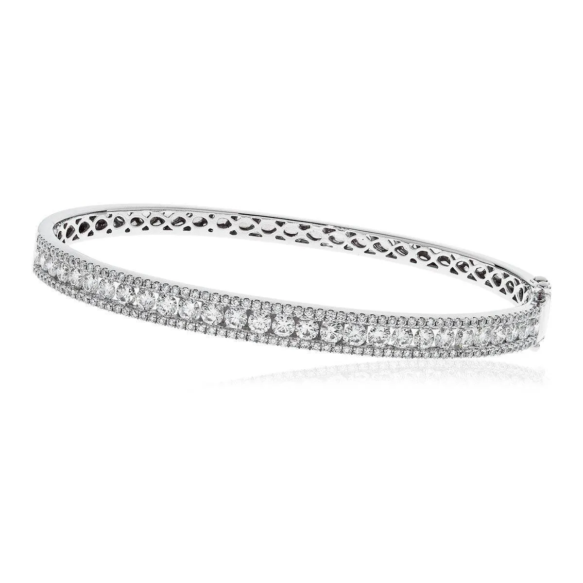 DIAMOND IN & OUT CHANNEL SETTING BANGLE IN 18K WHITE GOLD