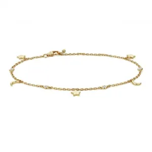 Diamond Jewellery 9ct Gold Diamond Star & Moon Bracelet BD034