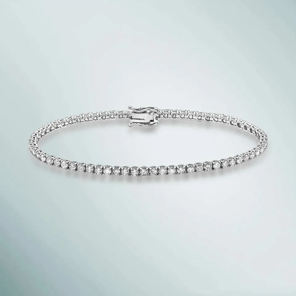 Diamond Tennis Bracelet (3.30 ct.) 2.30 mm 4-Prongs Setting in 14K Gold