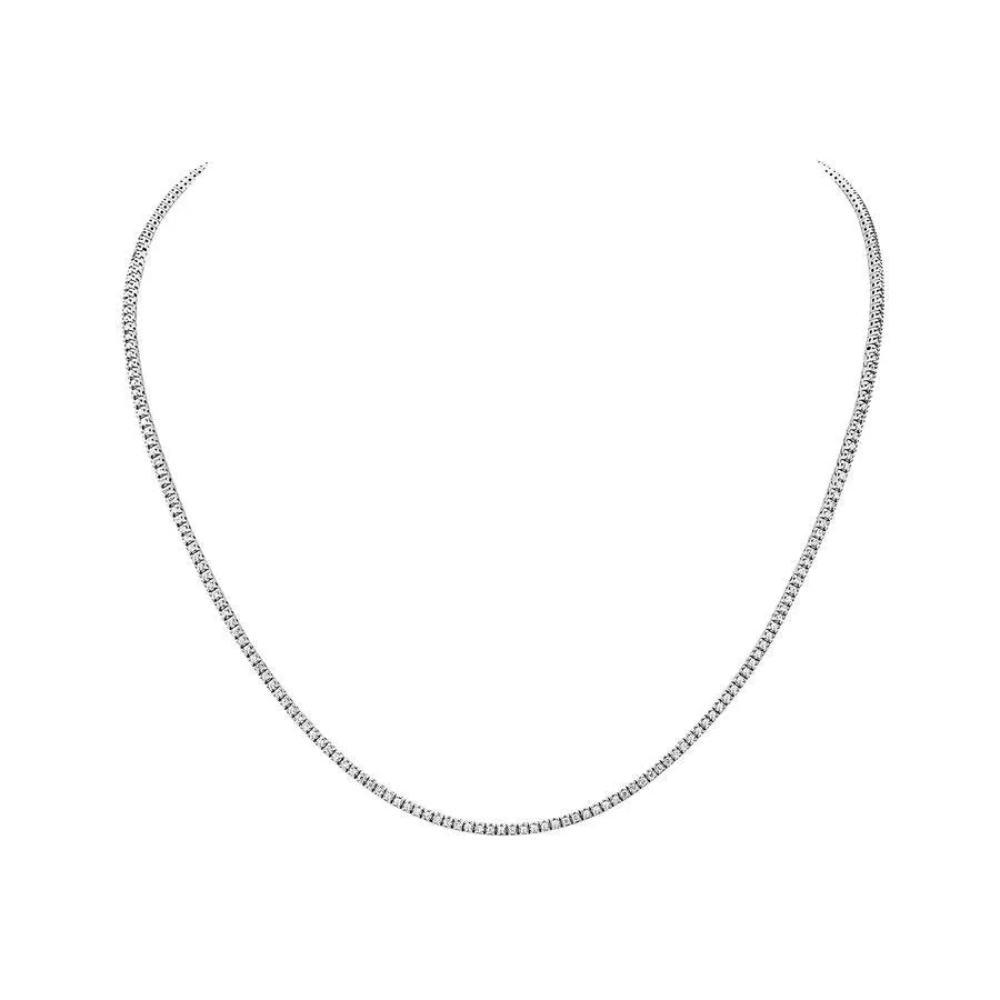 Diamond Tennis Necklace (7.50 ct.) 2.2 mm 4-Prongs Setting in 14K Gold