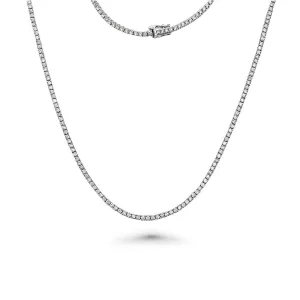 Diamond Tennis Necklace (7.50 ct.) 2.2 mm 4-Prongs Setting in 14K Gold