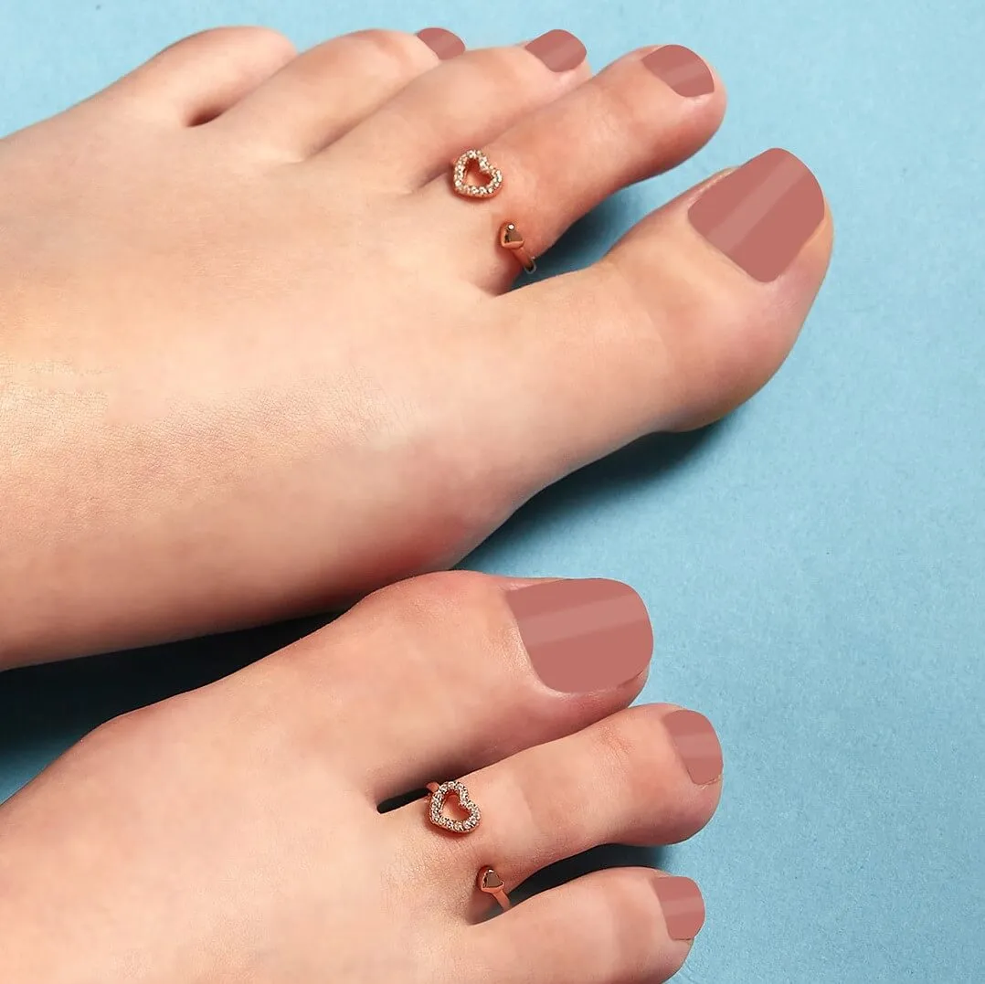 Dreamy Hearts Rose Gold 925 Silver Toe Ring
