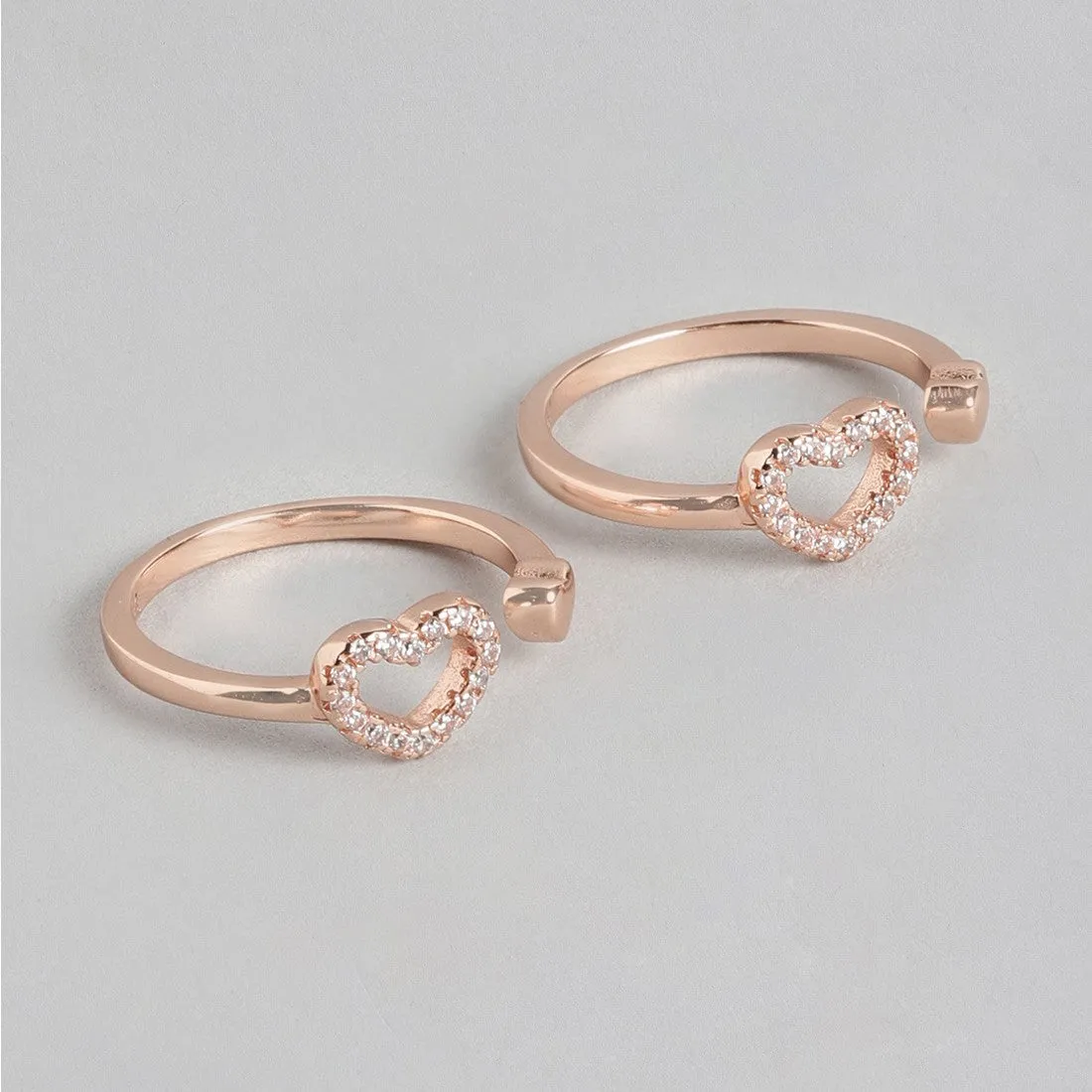 Dreamy Hearts Rose Gold 925 Silver Toe Ring