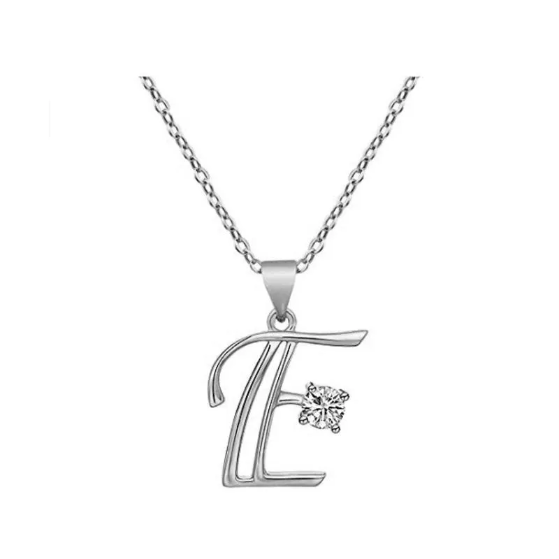 Elegant Rhinestone Letter Initial Personalized Pendant Necklace
