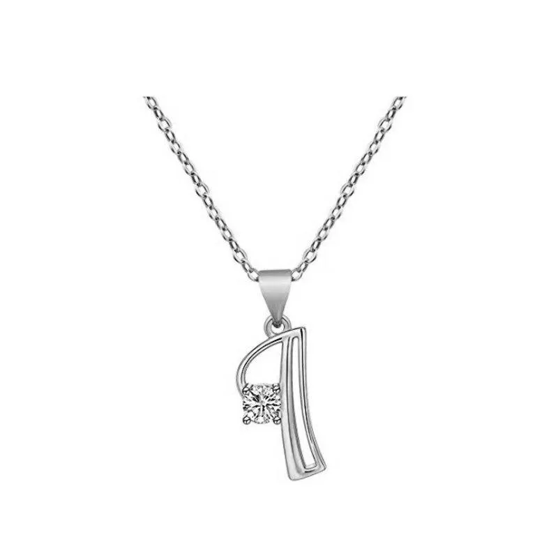 Elegant Rhinestone Letter Initial Personalized Pendant Necklace