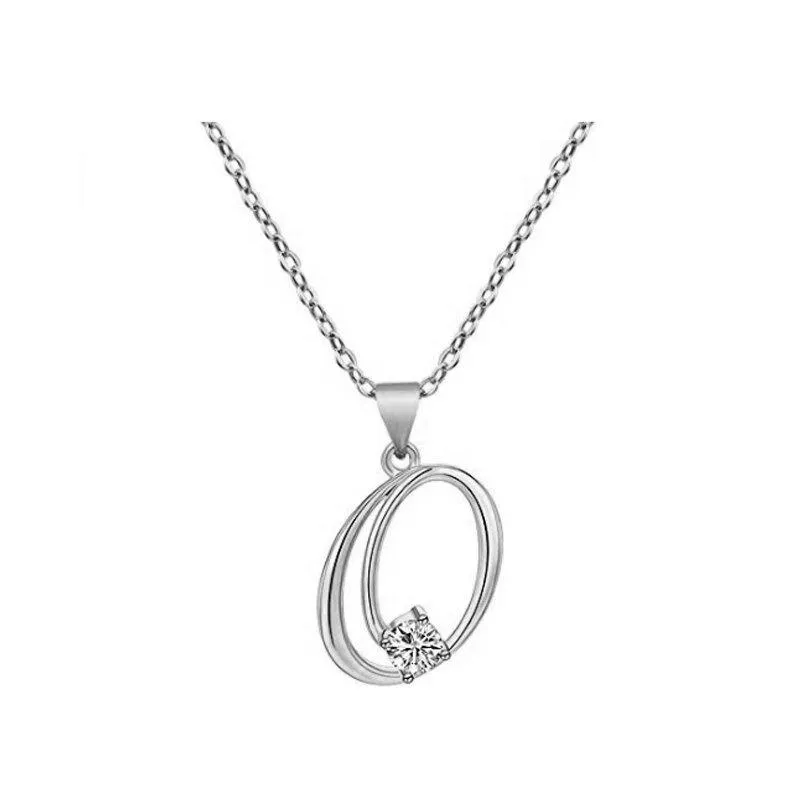 Elegant Rhinestone Letter Initial Personalized Pendant Necklace