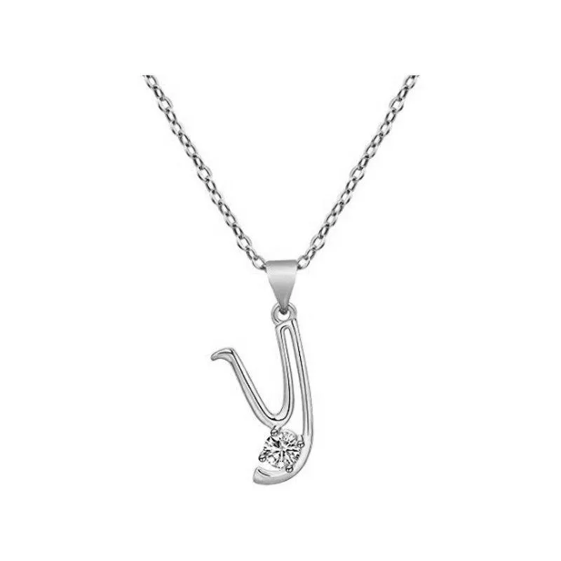 Elegant Rhinestone Letter Initial Personalized Pendant Necklace