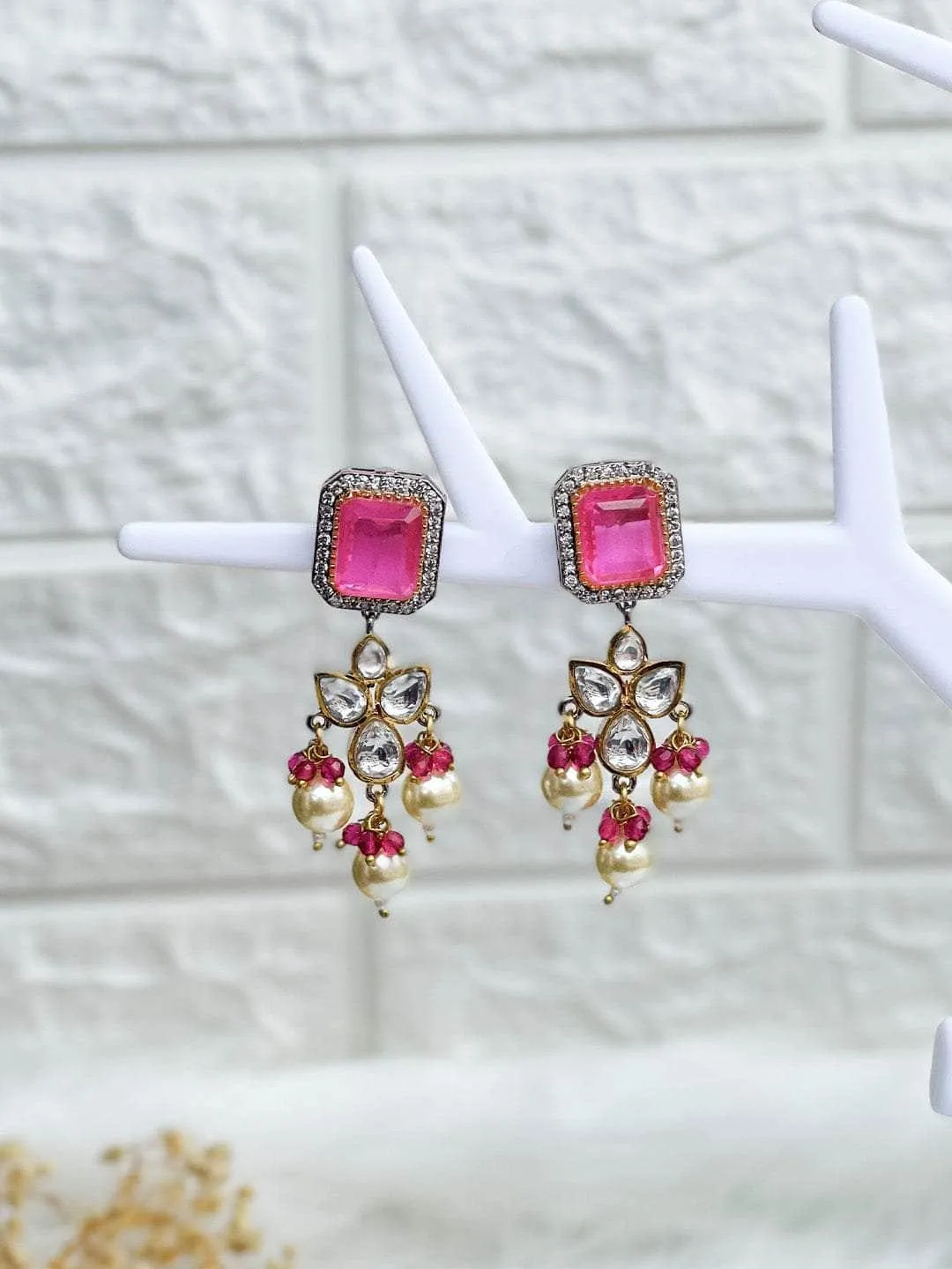 Embellished Ad Drop Earrings Light Green