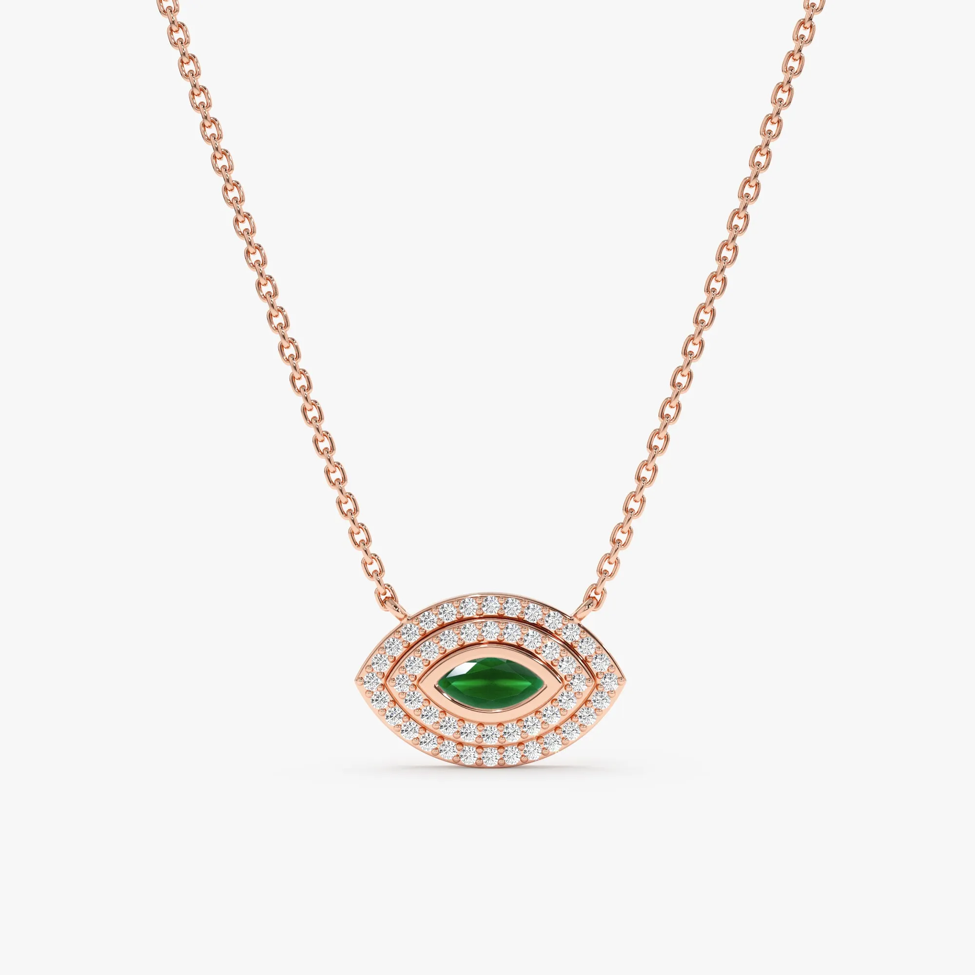 Emerald Diamond Eye Necklace, Gemma