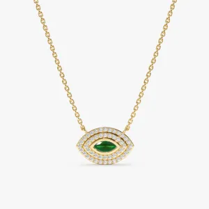 Emerald Diamond Eye Necklace, Gemma