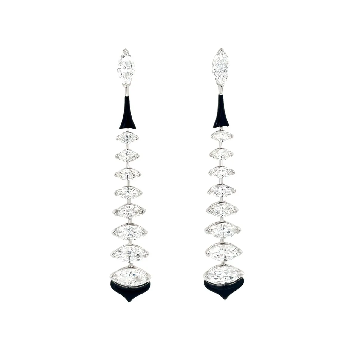Etho Maria Diamond and Black Ceramic Drop Earrings