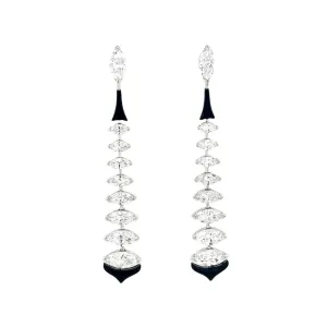 Etho Maria Diamond and Black Ceramic Drop Earrings