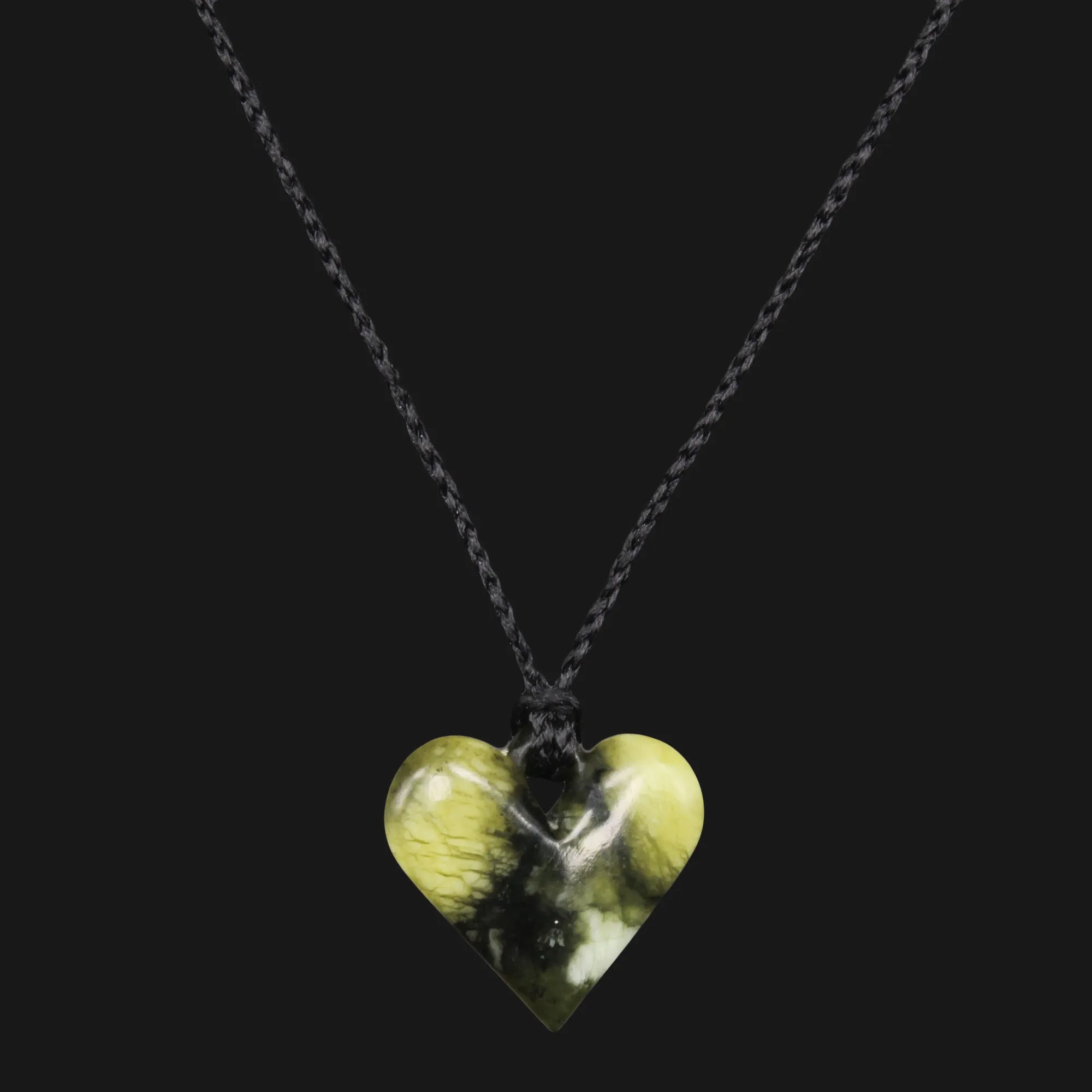 Express Your Love with Quality Jade Pendant Necklace - Cute Small Delicate Heart-Shaped Dark Green Flower Design - Perfect Gift for Her