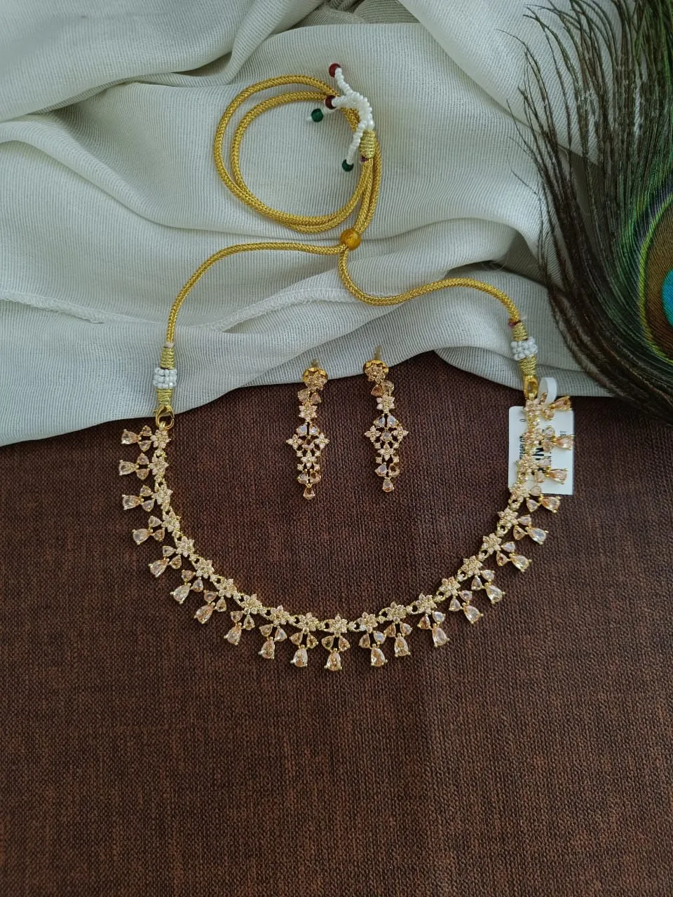 Exquisite Gold-plated Zircon Necklace Set