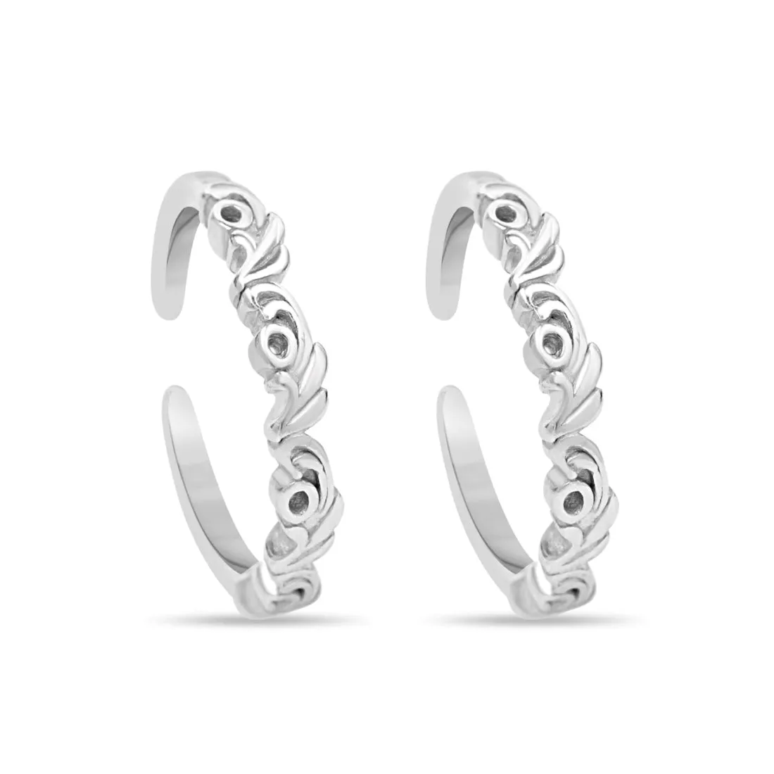 Extravagant Rhodium plated 925 Sterling Silver adjustable Toe ring