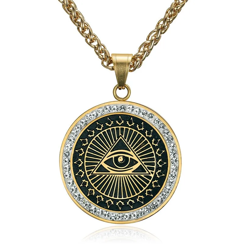 Eye Of Providence Pendant -  Round (Gold/Silver)
