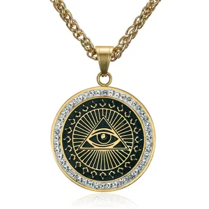 Eye Of Providence Pendant -  Round (Gold/Silver)