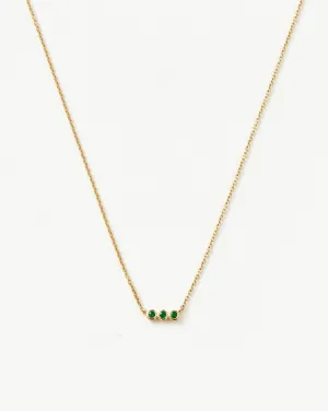 Fine Emerald Solitaire Trio Necklace