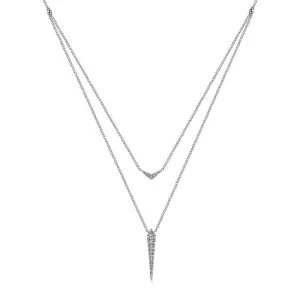 Gabriel & Co. Layered Pave Diamond Bar and Spike Pendant Necklace NK6009W45JJ