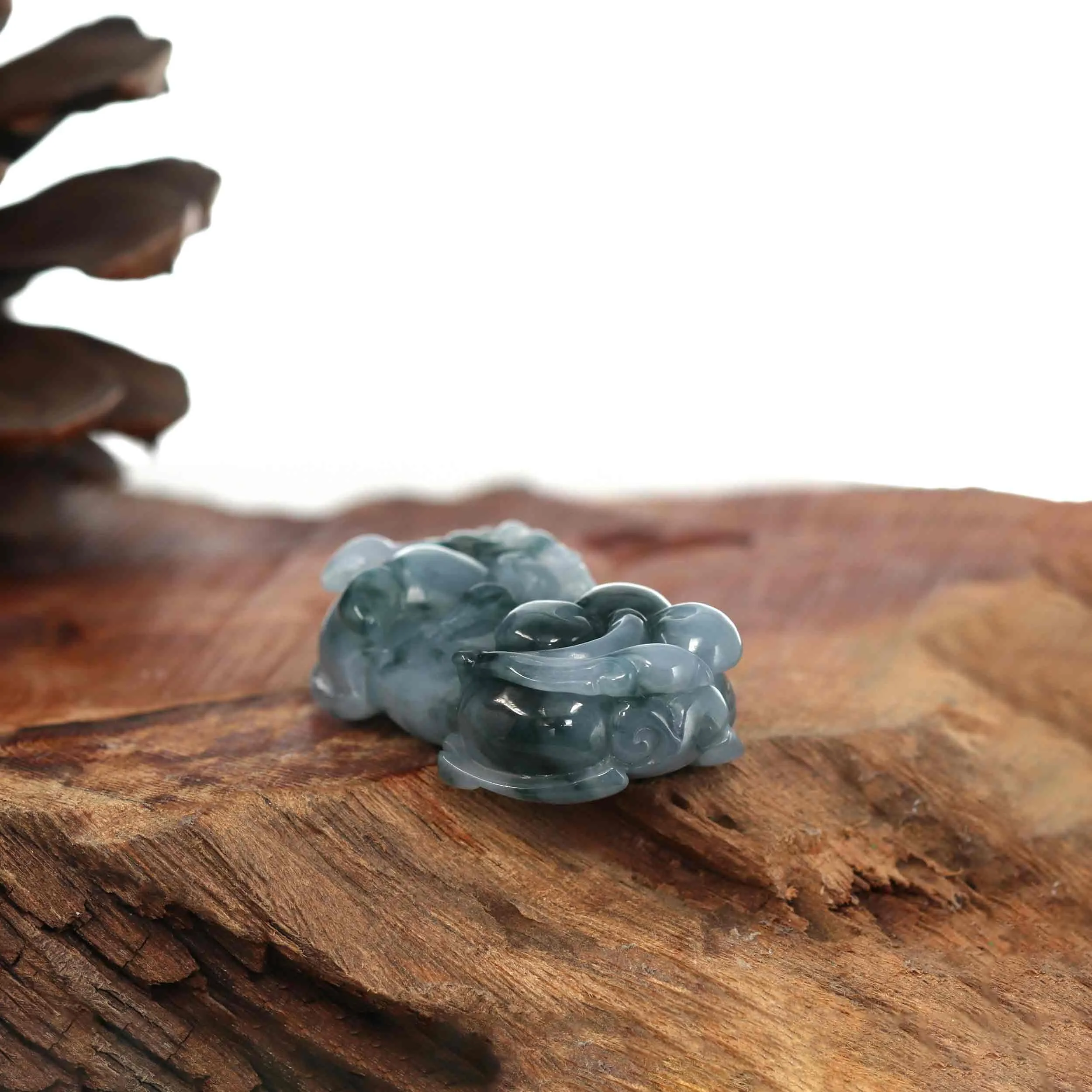 Genuine Burmese Ice Blue Jadeite Jade PiXiu Pendant Necklace