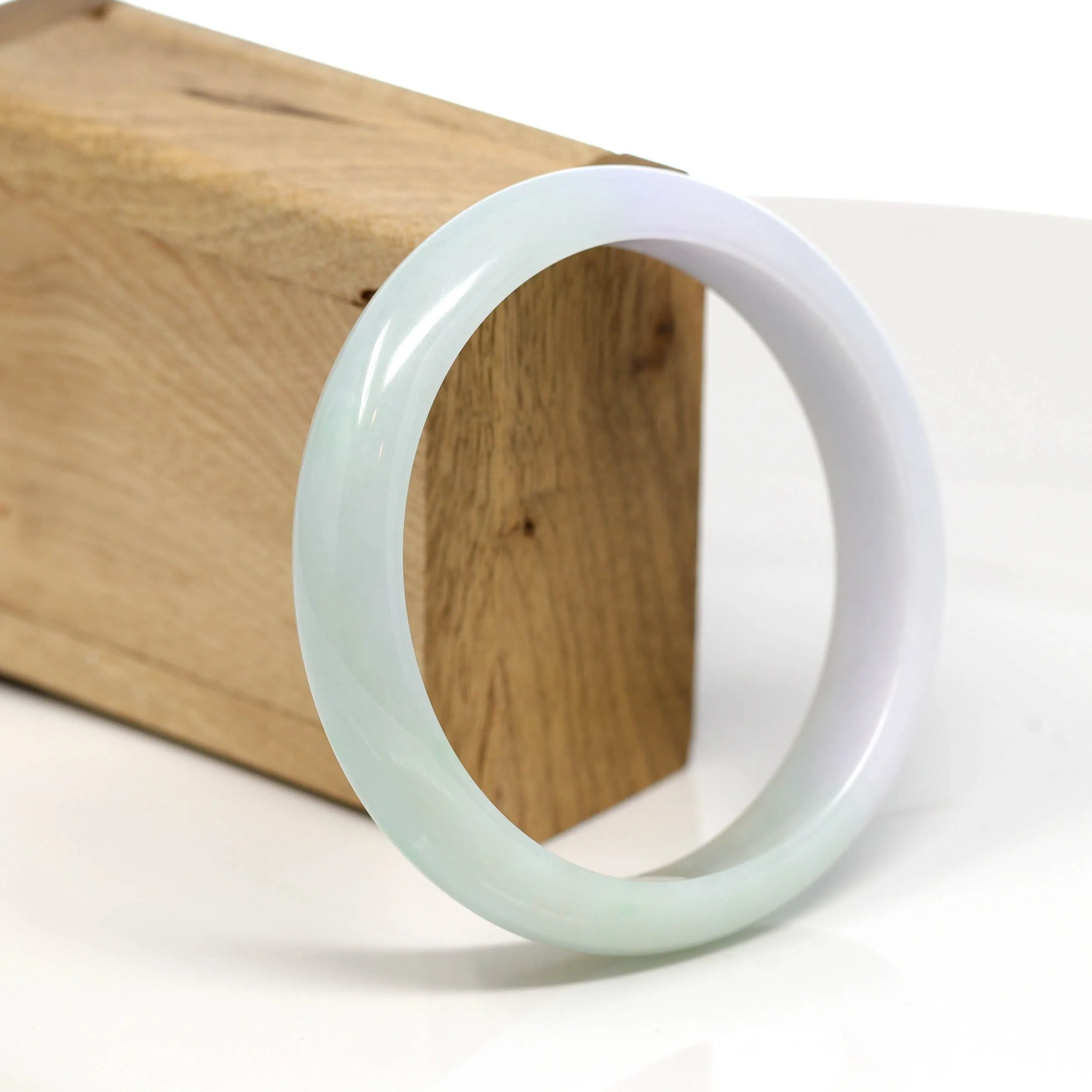 Genuine Burmese Lavender Jade Jadeite Bangle Bracelet ( 63.5mm )