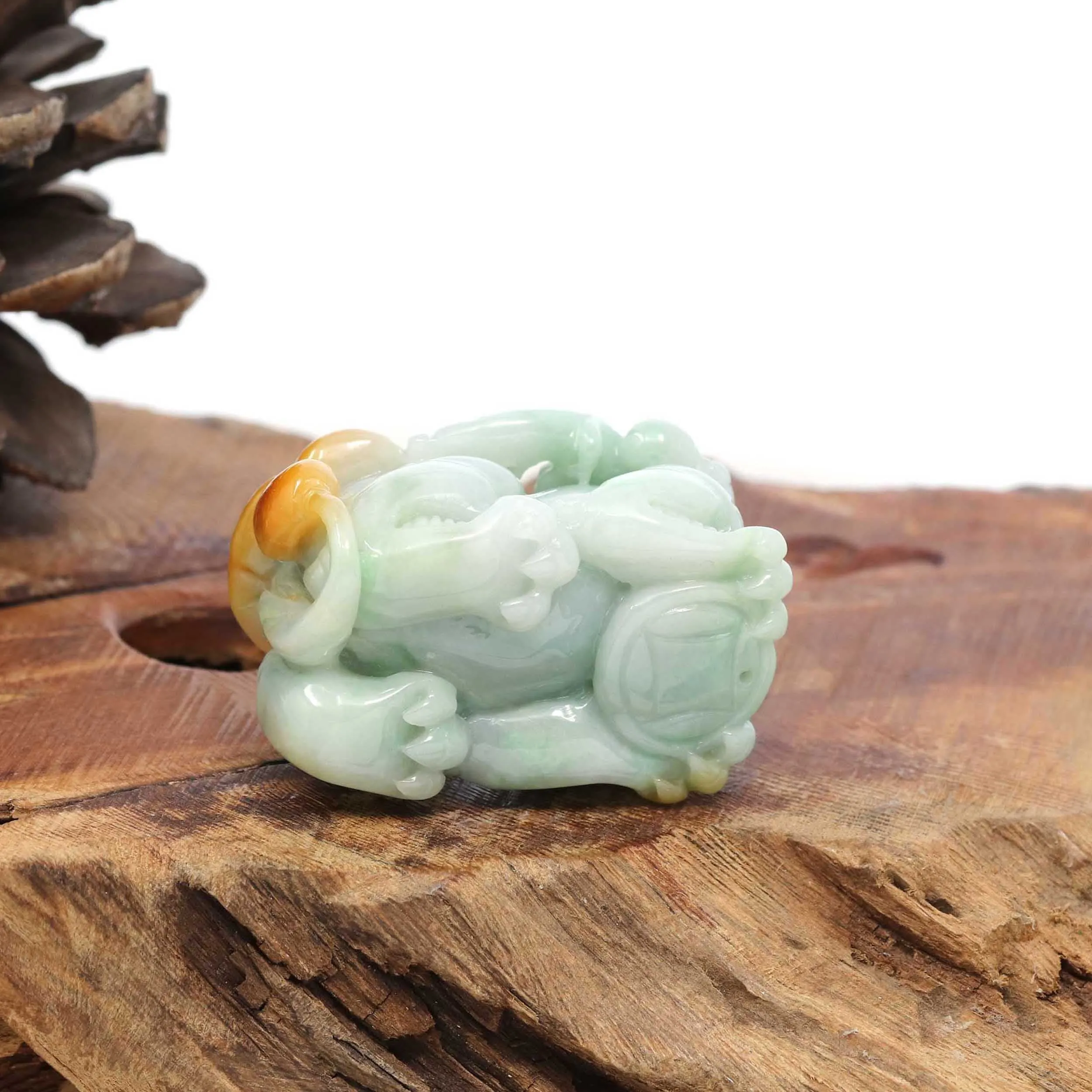 Genuine Burmese Yellow-Green Jadeite Jade PiXiu Pendant Necklace