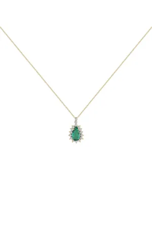 GIA Certified 1.82 ct Beryl Emerald and Diamond Pendant