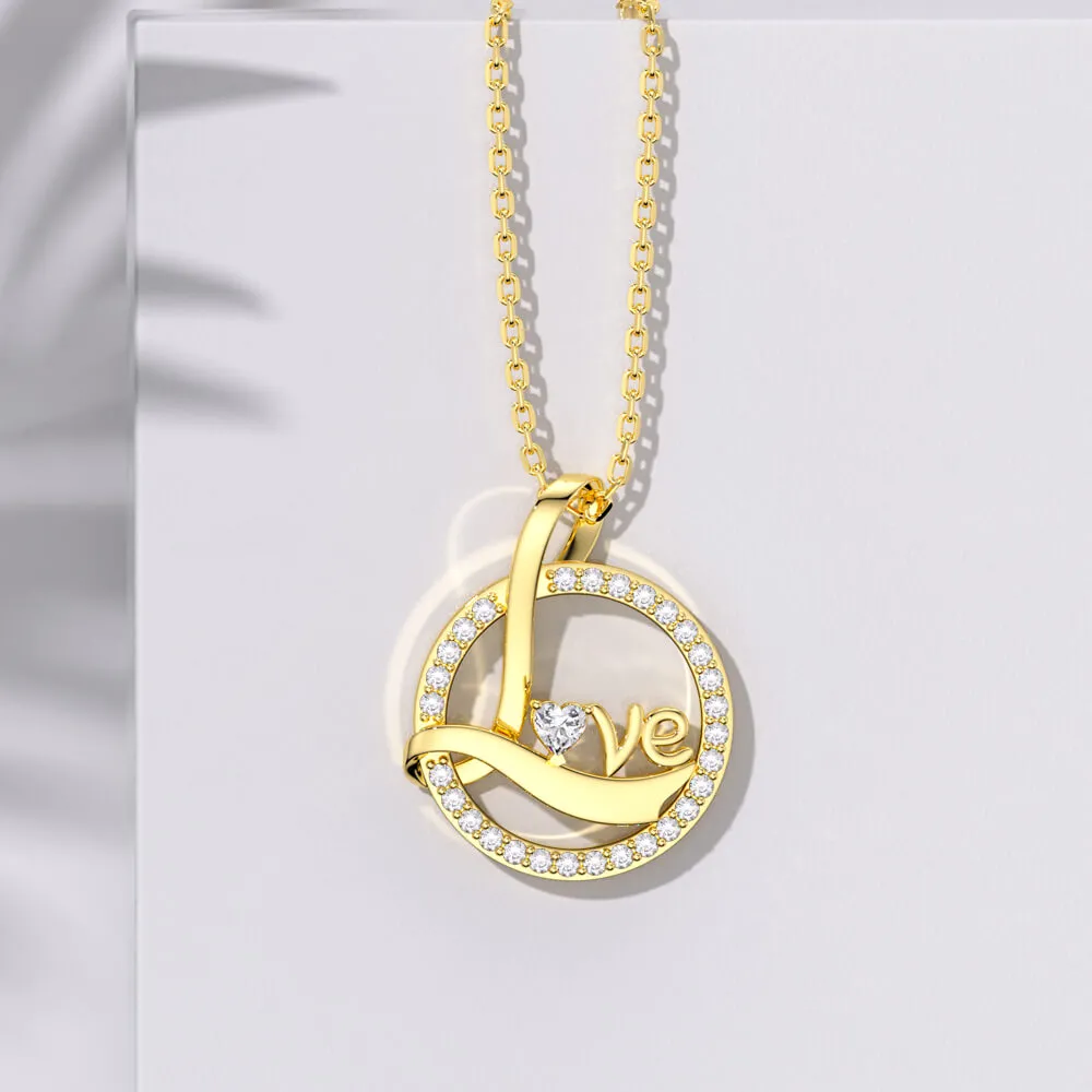 Gold Love Necklace Jewelry Gift