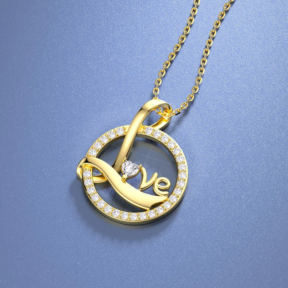 Gold Love Necklace Jewelry Gift