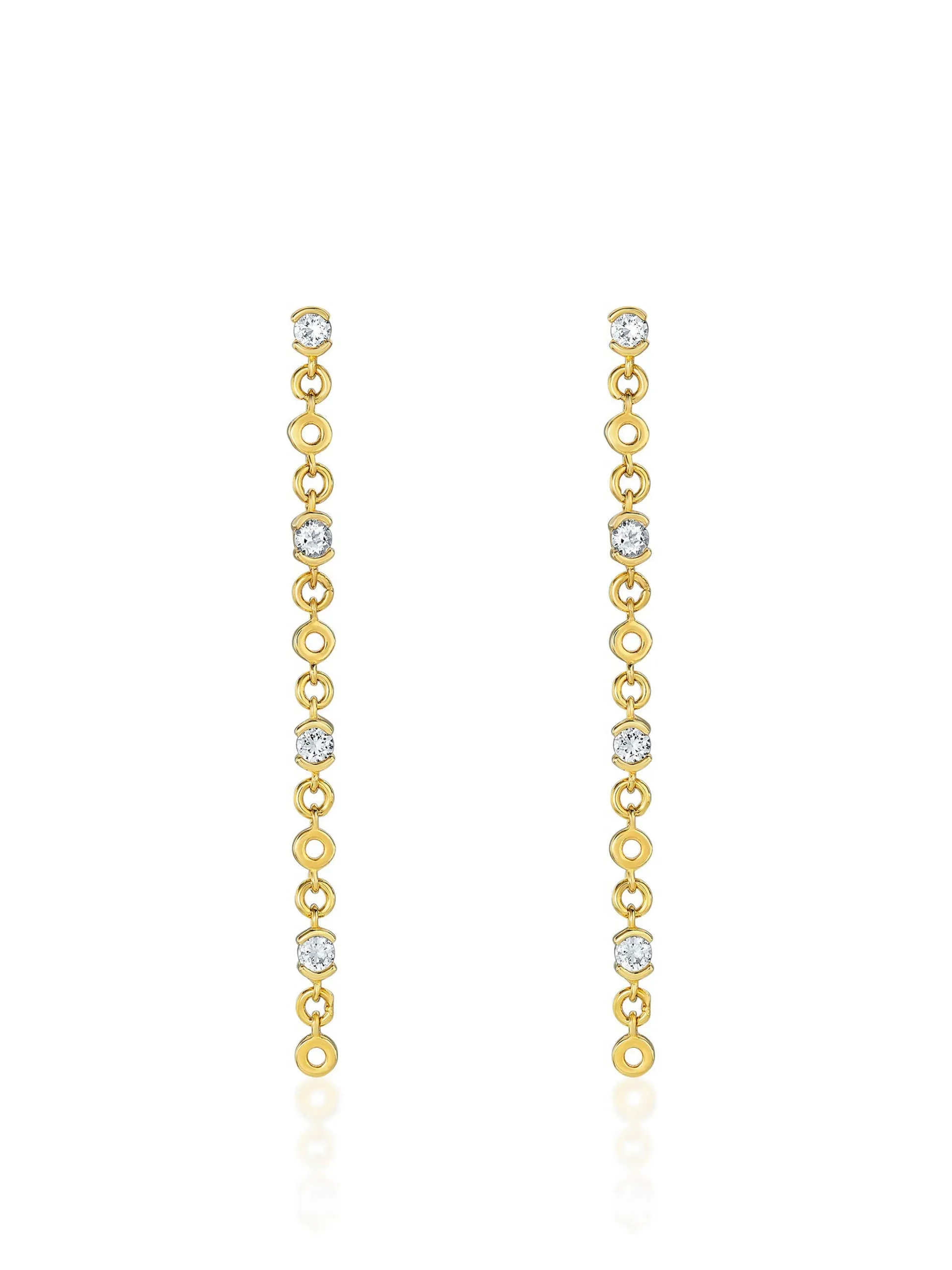 Gold Lyla drop earrings with white topaz