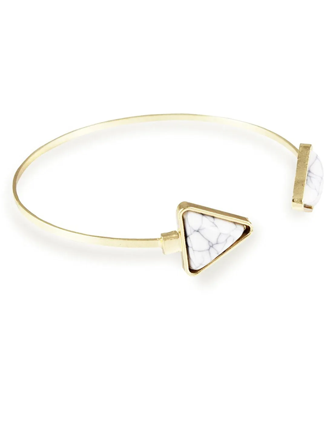 Gold Metal White Turquoise Bracelet