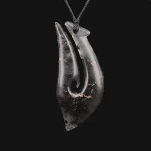 Gray Flower Jade Maori Hei Matau Fishhook Necklace Elegant Timeless Jewelry Collection Perfect Any Occasion Exquisite Attention to Detail