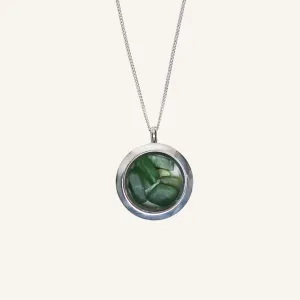 Greenstone & Stainless - Small Locket Pendant