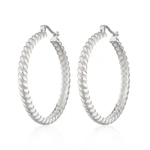 Hannah Martin Statement Twist Hoop Earrings - Silver - SPS-344