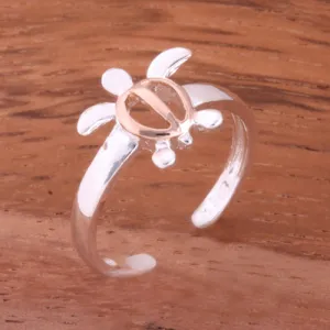 Hawaiian Two Tone Pink Gold Plated Honu Toe Ring