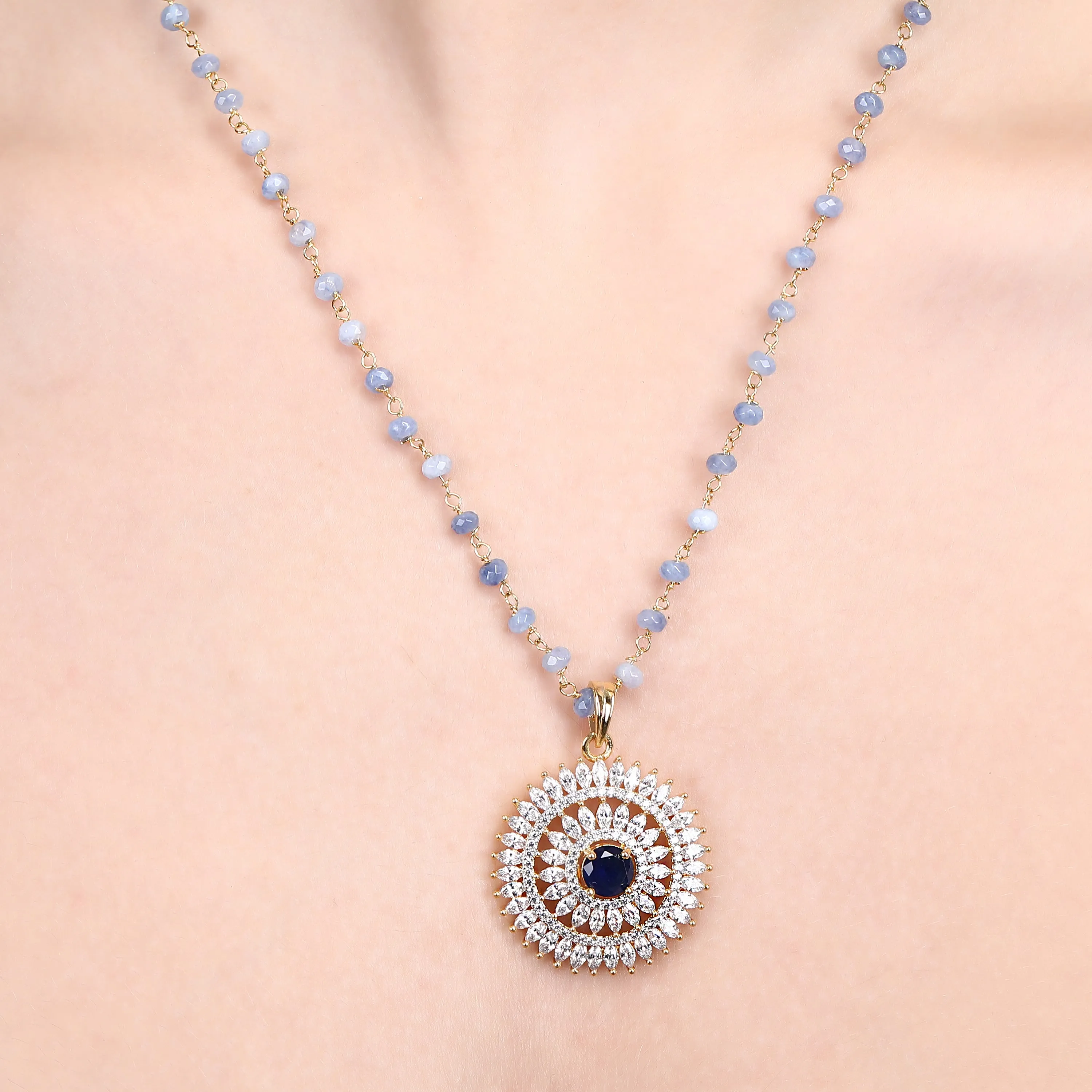 Himanshi Zircon Pendant Set