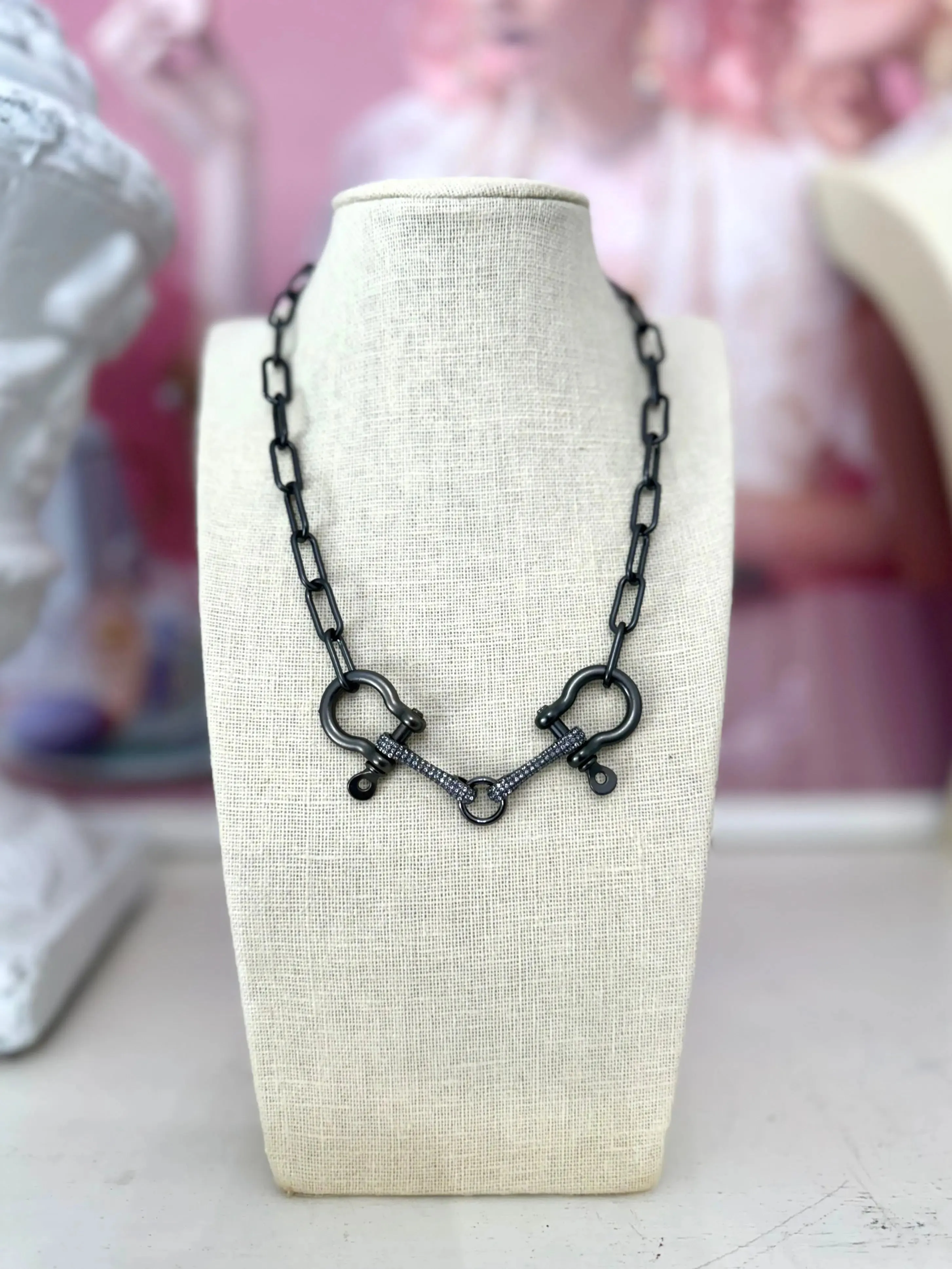 Horse Bit Necklace - Black