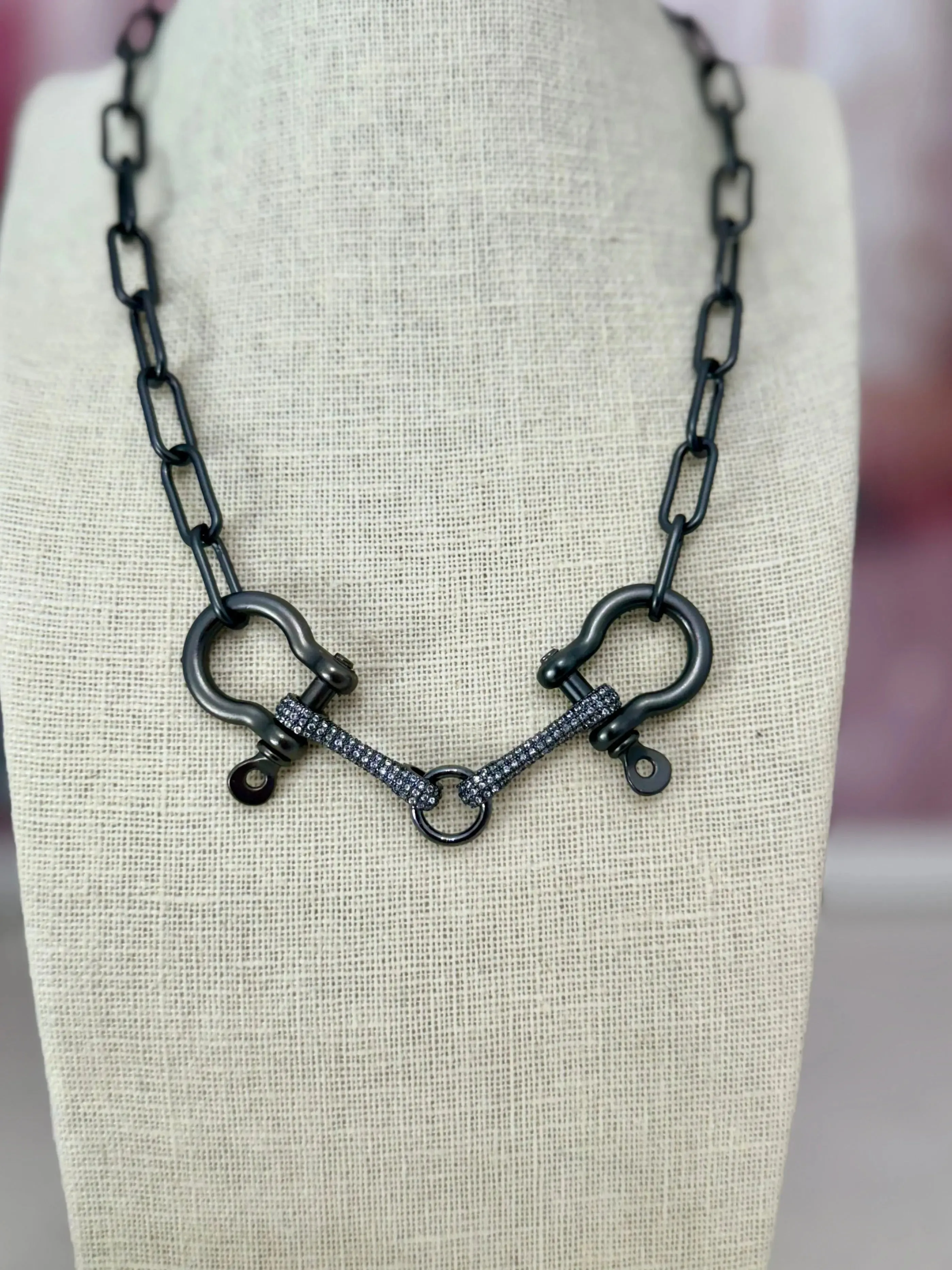 Horse Bit Necklace - Black