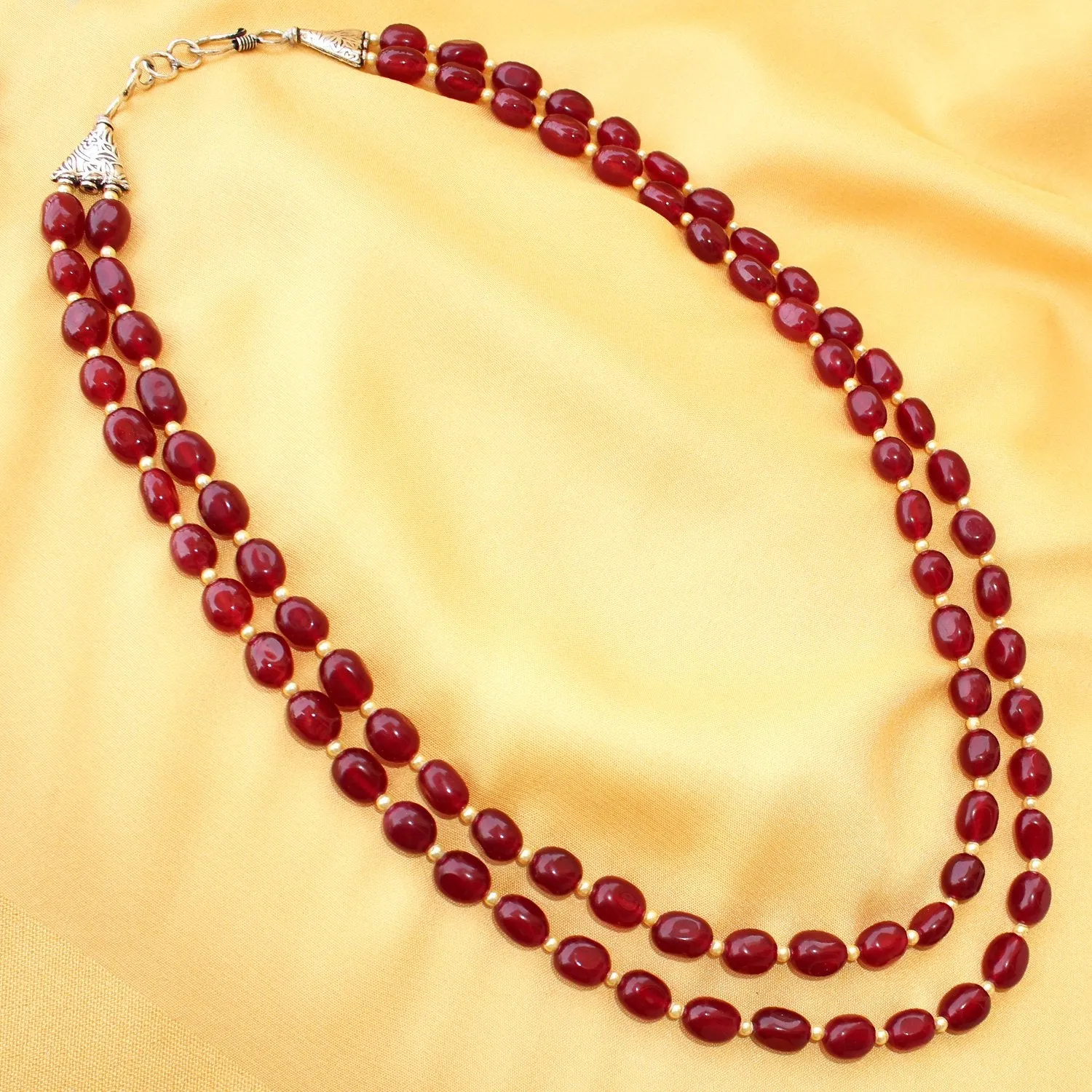 Imeora Quartz Double Line Necklace With Earrings