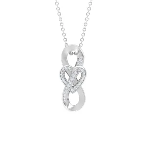 Infinity Heart Necklace with Diamond Accents