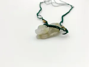 Jadeite Jade Ox Bull Cow Chinese Zodiac Carved Pendant Necklace, YW-0110-1646545411